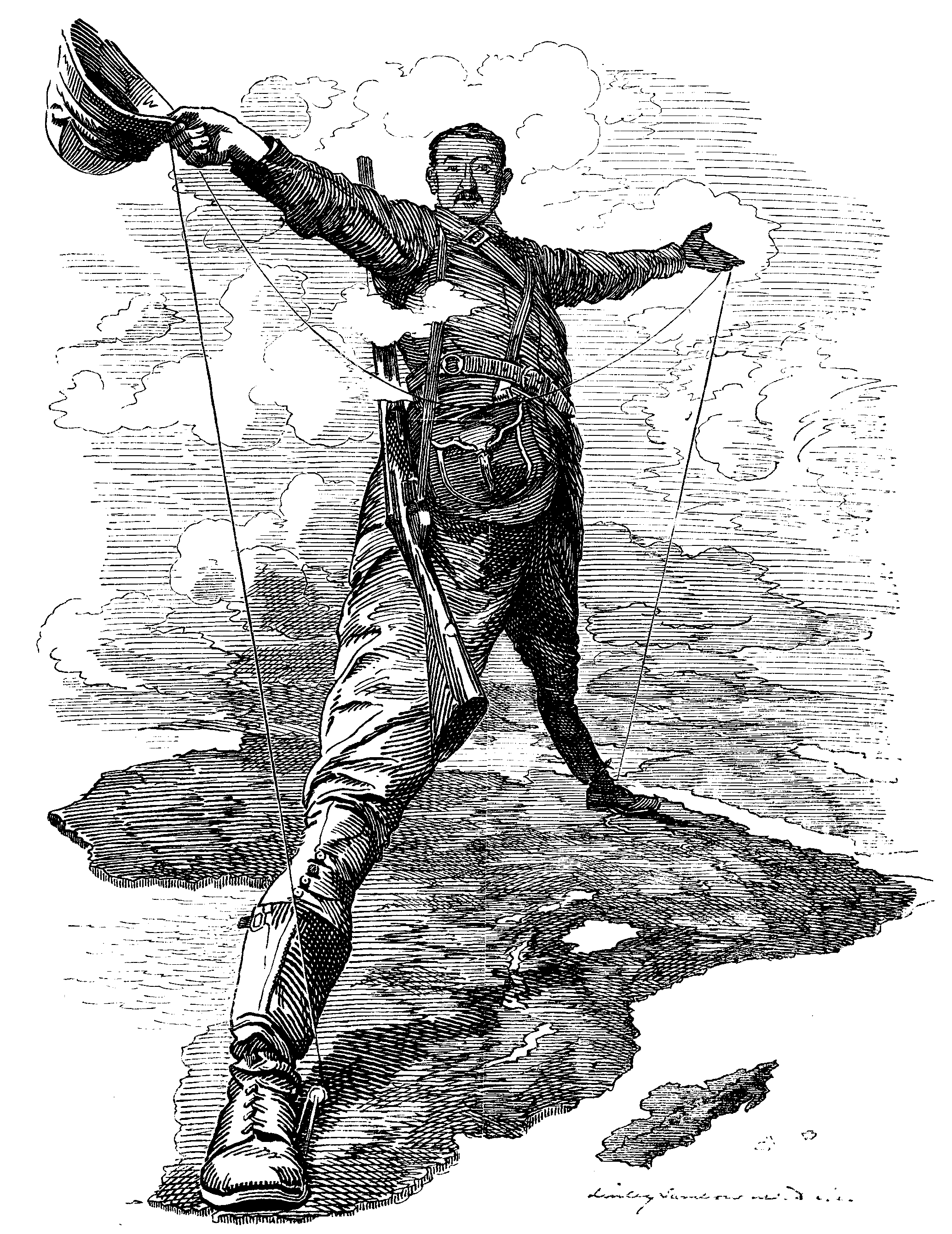 A man controlling land